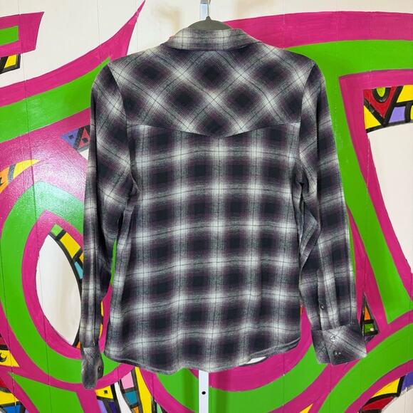 Legacy Falls, Black White and Purple Flannel Button Down Shirt. Size Small. - Picture 6 of 6